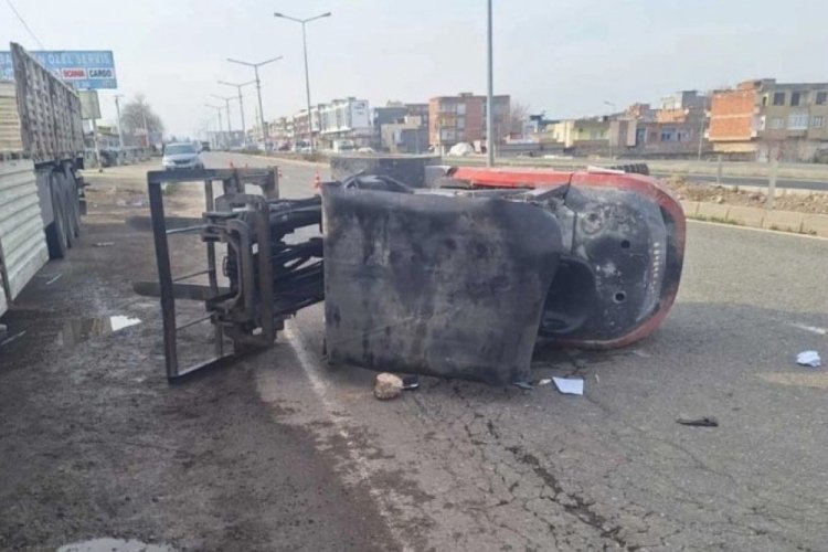 Diyabakır'da forkliftin altında can verdi!