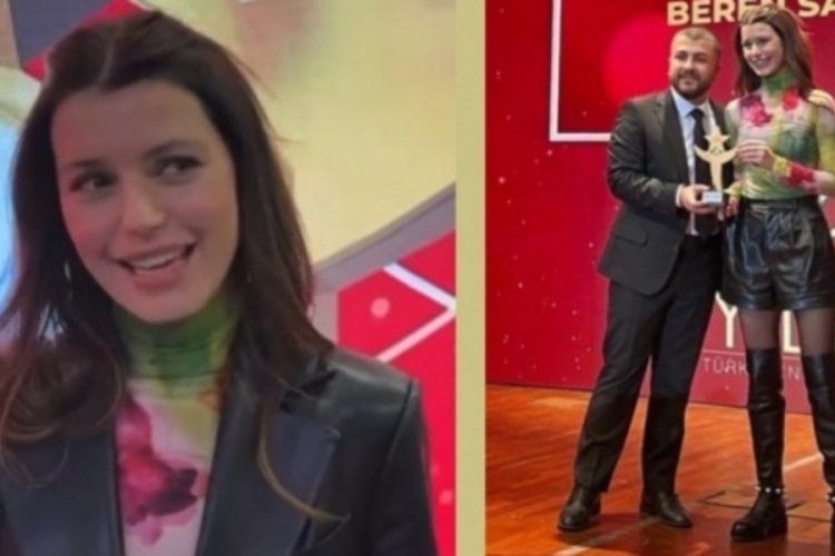 Beren Saat, &ouml;d&uuml;l t&ouml;renine damga vuran stilini konuşturdu!