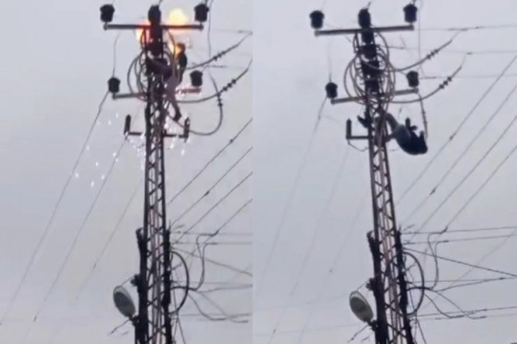 Hatay'da &ccedil;ıktığı elektrik direğinde akıma kapıldı; ağır yaralandı