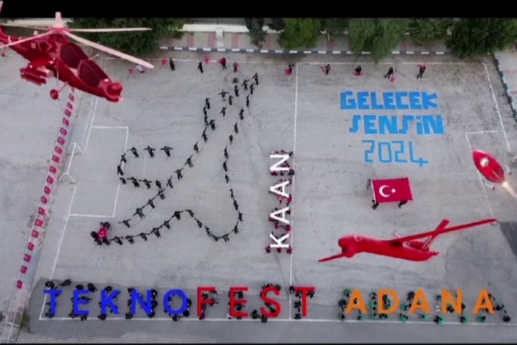 Adanalı &ouml;ğrencilerden TEKNOFEST koreografisi