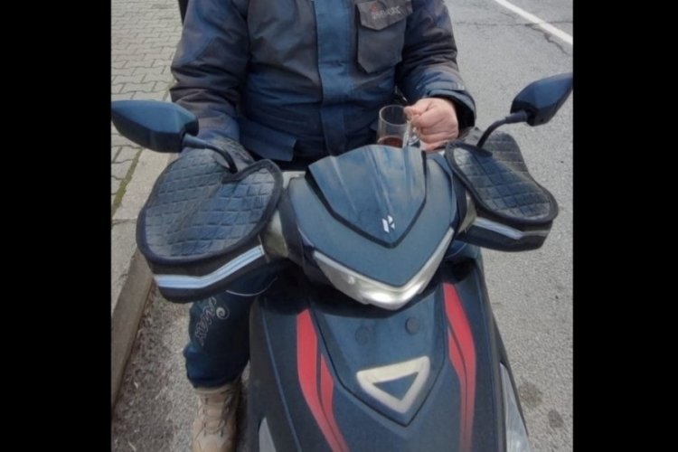 Ordu'da motosiklet s&uuml;rerken &ccedil;ay i&ccedil;ti!