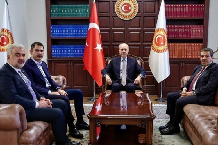 TBMM Başkanı Numan Kurtulmuş, Murat Kurum ile g&ouml;r&uuml;şt&uuml;