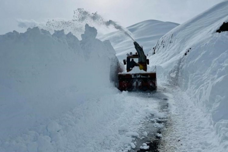 Hakkari'de karla m&uuml;cadele devam ediyor