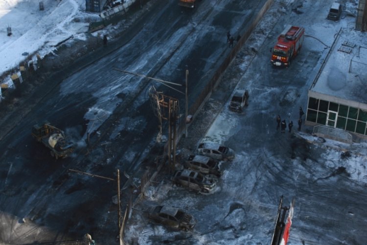 Moğolistan'da 60 ton sıvılaştırılmış gaz y&uuml;kl&uuml; tanker patladı