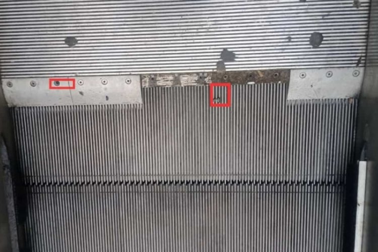 İstanbul'da metro istasyonunun y&uuml;r&uuml;yen merdivenleri par&ccedil;alandı