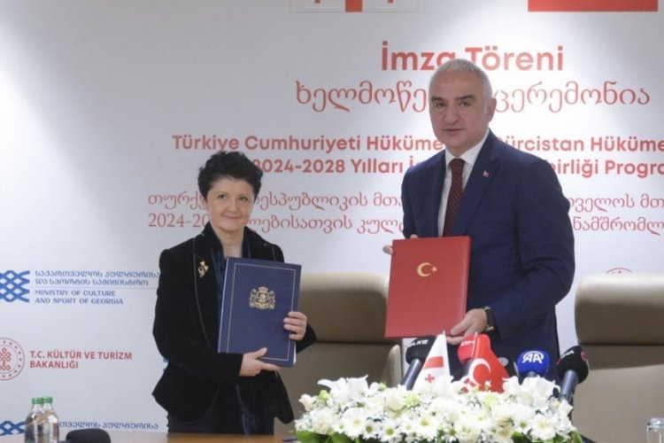 T&uuml;rkiye ile G&uuml;rcistan arasında "K&uuml;lt&uuml;rel İş Birliği Programı" imzalandı