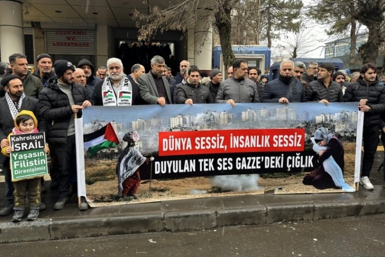 Bing&ouml;l'de İsrail'in Gazze'ye saldırıları protesto edildi