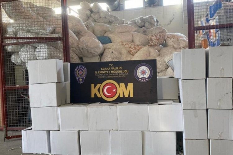 Adana'da 43 milyon 750 bin makaron ele ge&ccedil;irildi