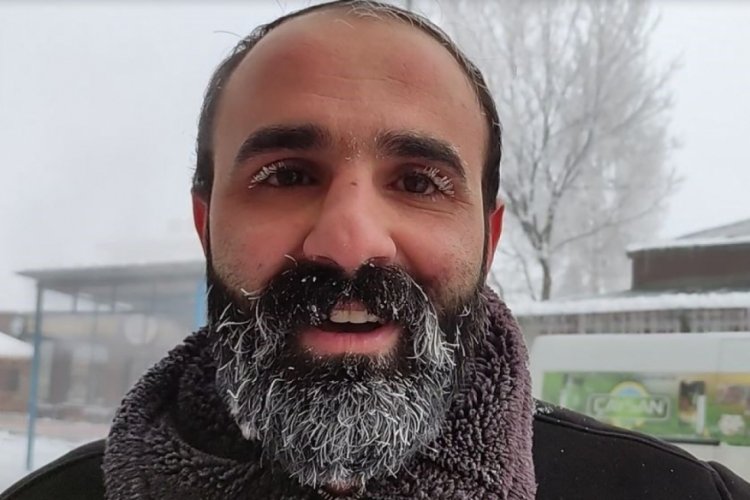 Ardahan'da soğuktan kirpik ve kaşları dondu!