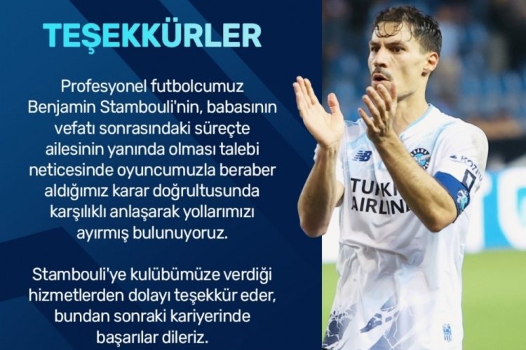 Adana Demirspor'da Benjamin Stambouli ile yollar ayrıldı