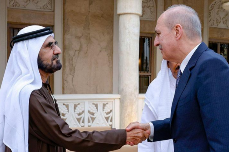 TBMM Başkanı Kurtulmuş, BAE Devlet Başkanı Yardımcısı ile g&ouml;r&uuml;şt&uuml;