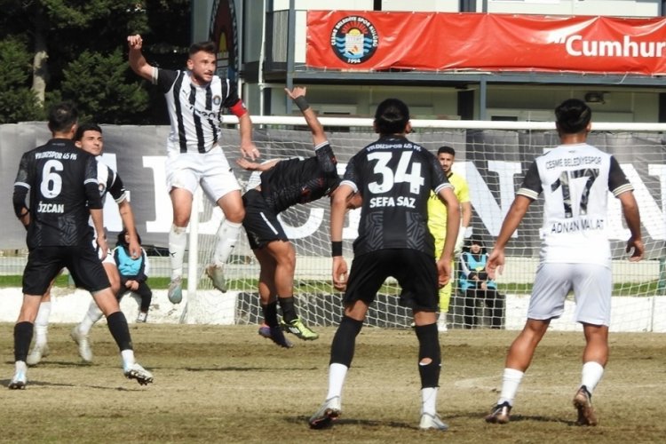 &Ccedil;eşme Belediyespor liderliğini korudu