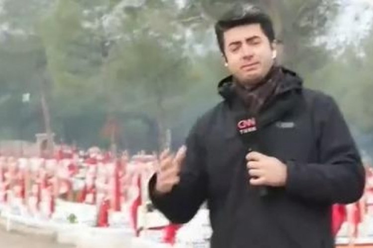 Kahramanmaraş'taki mezarlıktan canlı yayında duygusal anlar