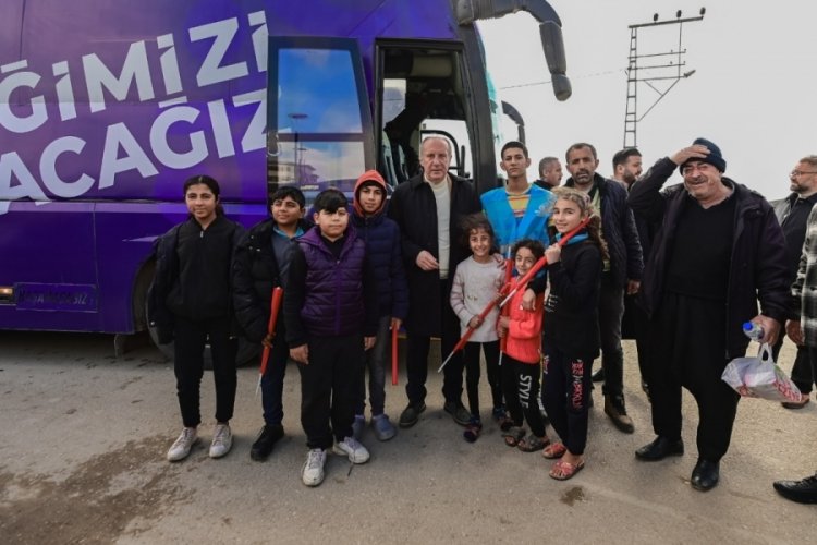 İnce'den deprem b&ouml;lgesi olan Gaziantep, İslahiye ve Nurdağı'na ziyaret