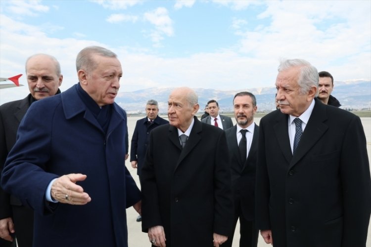 Cumhurbaşkanı Erdoğan, Devlet Bah&ccedil;eli ile birlikte Kahramanmaraş'ta