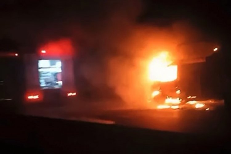 Tokat'ta kamyonet alev aldı!