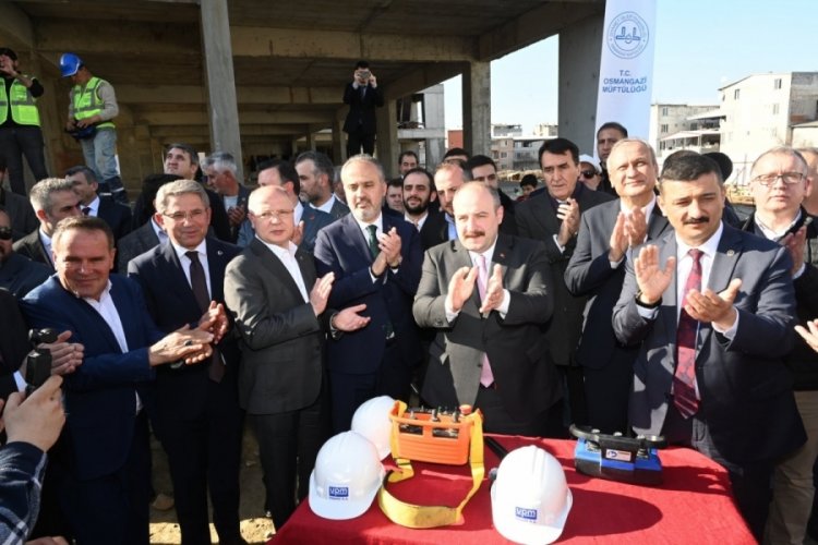 Bursa'da G&uuml;rsel Kavan Camii'nin temeli atıldı