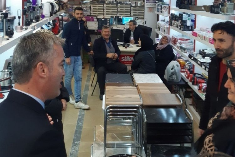 YRP Orhaneli Belediye Başkan Adayı H&uuml;seyin Acar, Orhaneli esnafını ziyaret etti