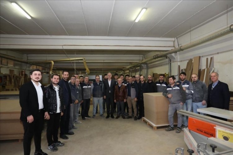 Bursa'da Başkan Taban &uuml;retim g&uuml;c&uuml;n&uuml;n yanında