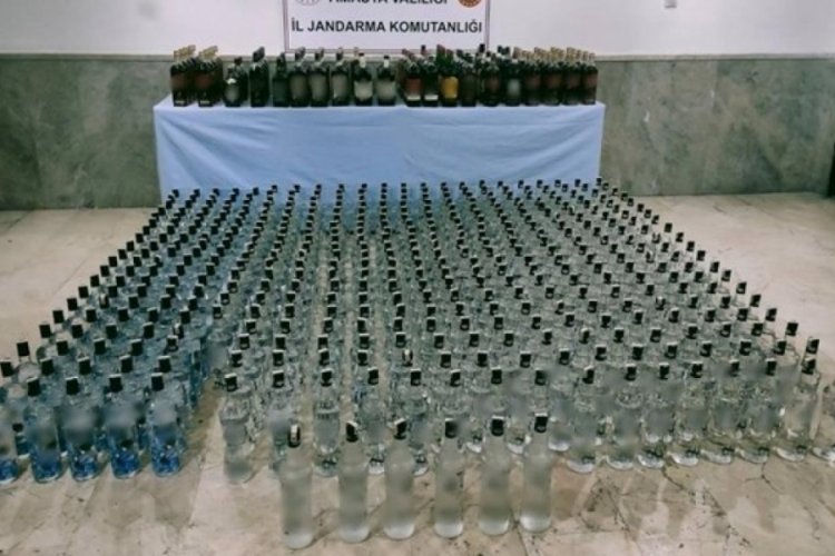 Amasya'da 517 litre sahte i&ccedil;ki ele ge&ccedil;irildi