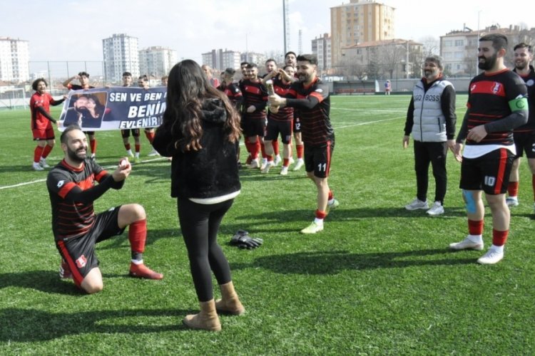 Kayseri'de &ouml;nce şampiyonluk, sonra evlilik teklifi