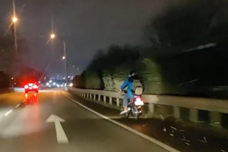 Bursa'da arıza yapan motosikletle kilometrelerce seyir etti