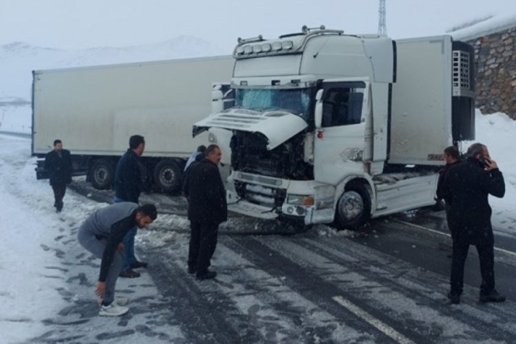 Kontrolden &ccedil;ıkan TIR ref&uuml;je &ccedil;arptı