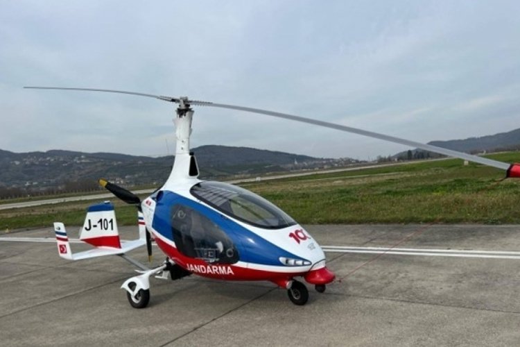 Zonguldak'ta jandarmanın trafik denetimine Cayrokopter ile destek