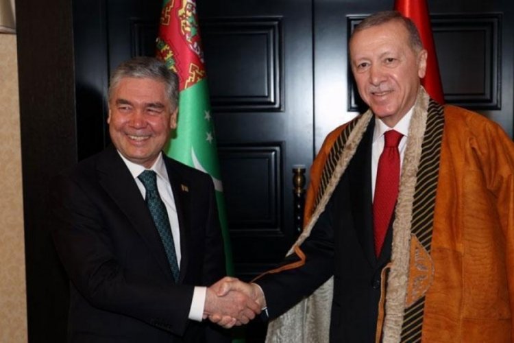 Cumhurbaşkanı Erdoğan, Gurbangulu Berdimuhamedov ile bir araya geldi