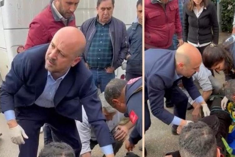 Adana'da yaralanan kişiye ilk m&uuml;dahale AK Partili başkan adayından geldi