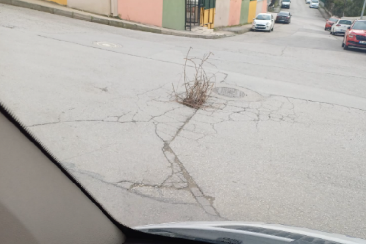Bursa'da yol &ccedil;&ouml;kmesine ilgin&ccedil; &ccedil;&ouml;z&uuml;m!