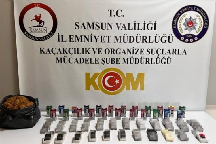 Samsun'da ka&ccedil;ak elektronik sigara ve makaron ele ge&ccedil;irildi