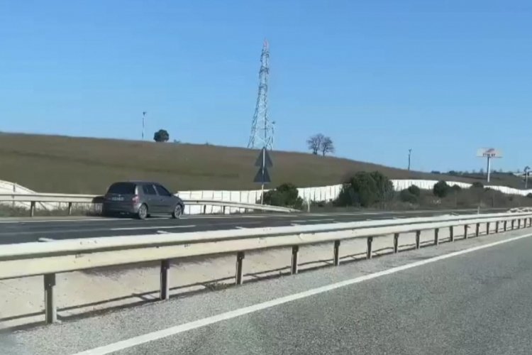 Bursa'da ana yolda ters şeritten gitti!