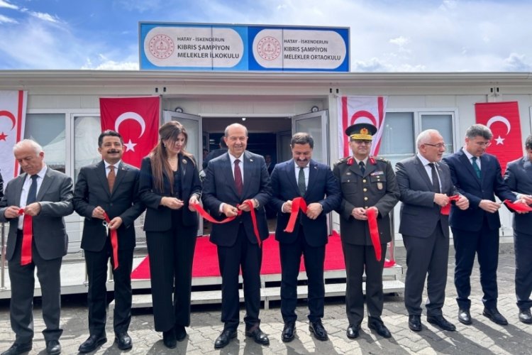 KKTC Cumhurbaşkanı Tatar, İskenderun'da Kıbrıs Şampiyon Melekler İlkokul ve Ortaokulu'nun açılışını yaptı