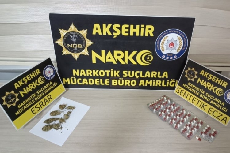 Konya Akşehir'e otob&uuml;sle uyuşturucu getiren şahıs yakalandı