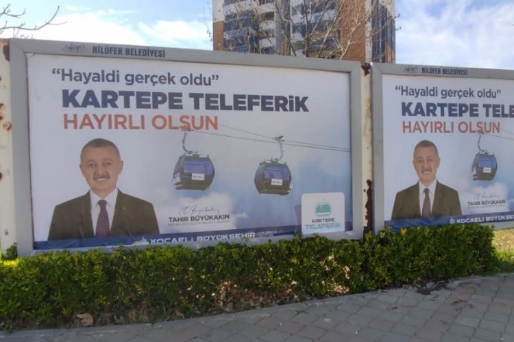 AK Parti Kocaeli adayı Bursa'da afiş astırdı!