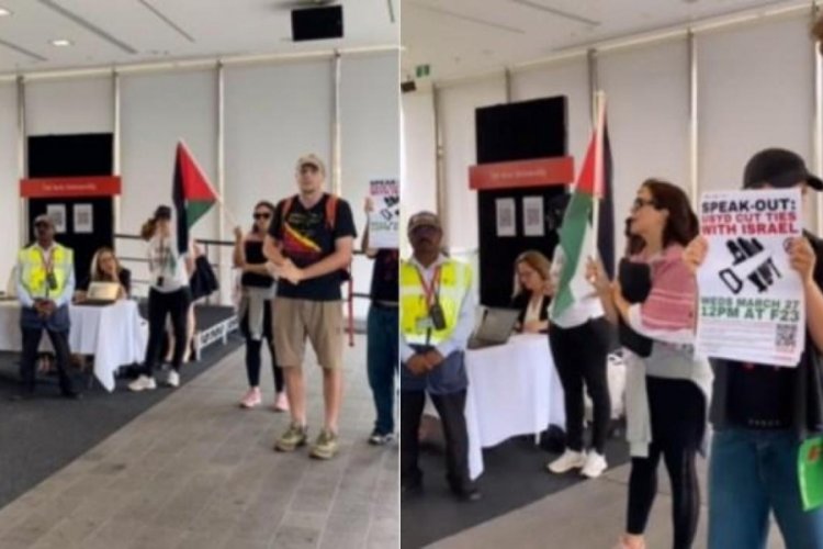 Sydney &Uuml;niversitesi, Filistin destek&ccedil;ilerini İsrailli temsilcilerle aynı odaya kilitledi