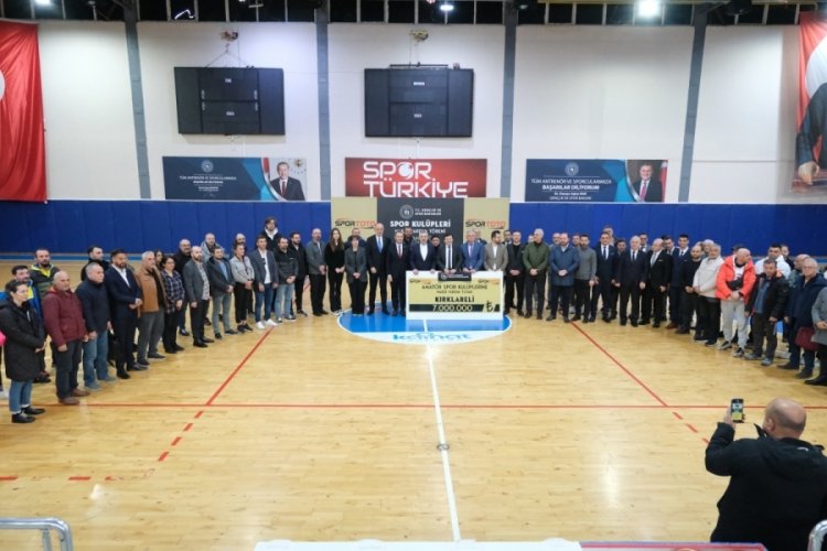 Kırklareli'nde amatör spor kulüplerine 7 milyon lira nakdi yardım yapıldı