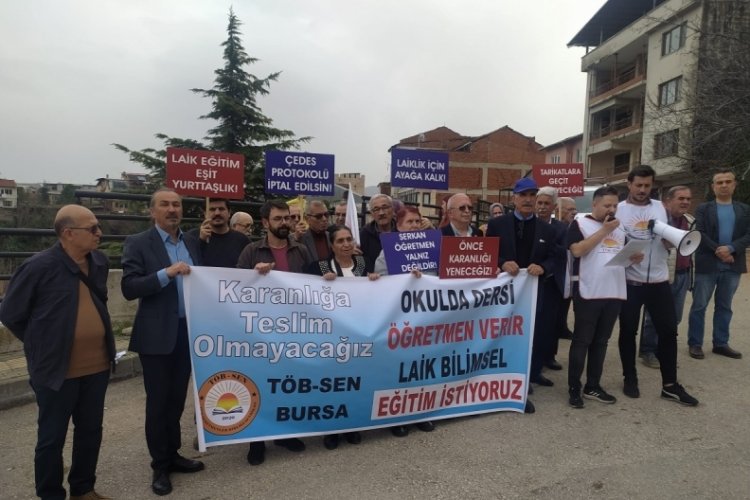 TÖB-SEN Bursa İl Temsilcisi'nden protesto