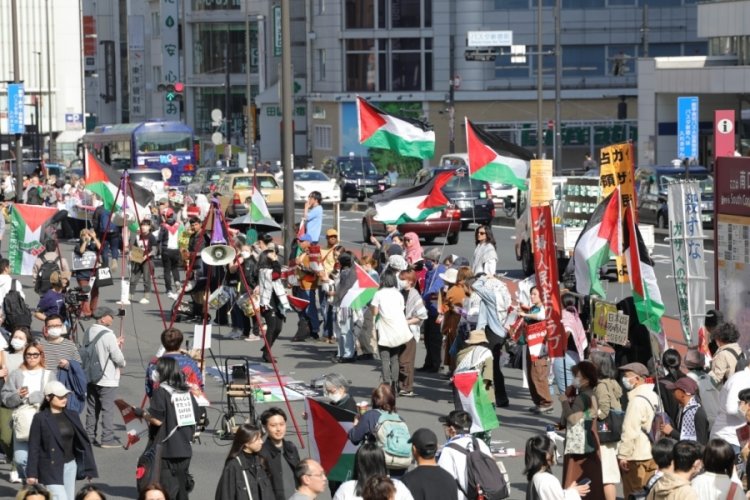 Japonya'da "Gazze'ye destek" g&ouml;sterisi