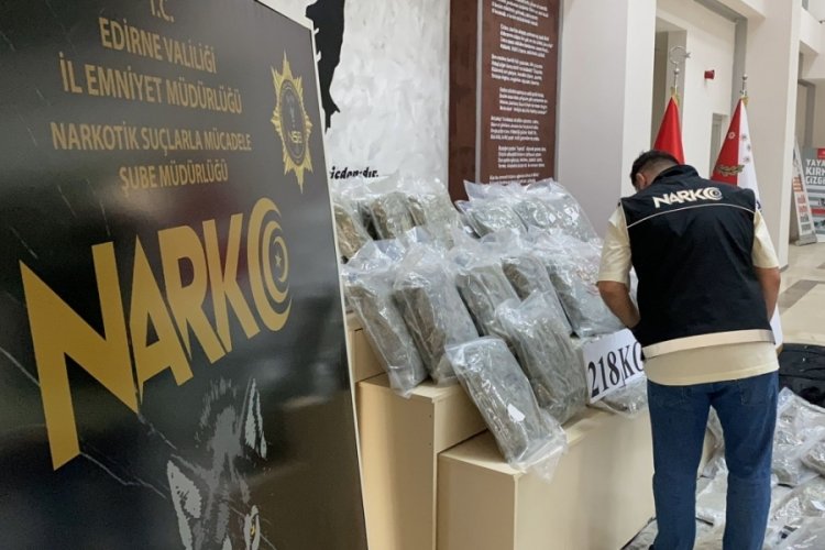Edirne'de 218 kilo skunk ele ge&ccedil;irildi