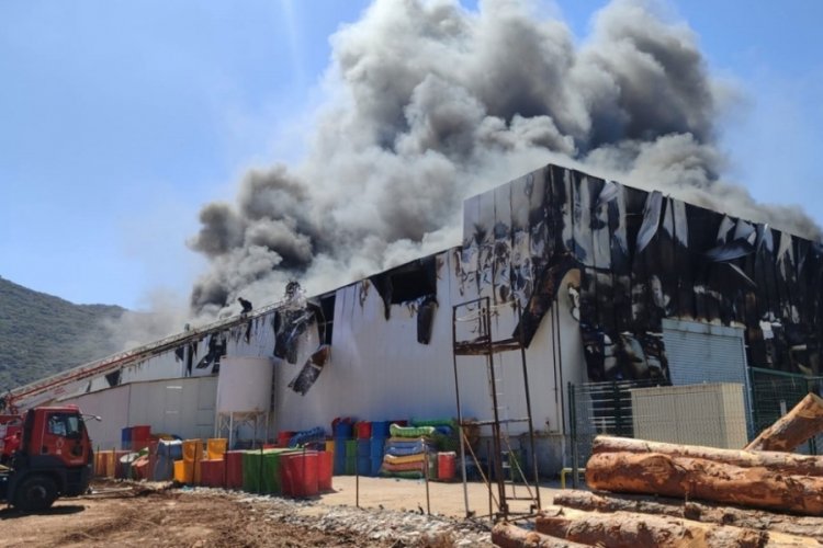 Burdur Bucak'ta fabrika yangını