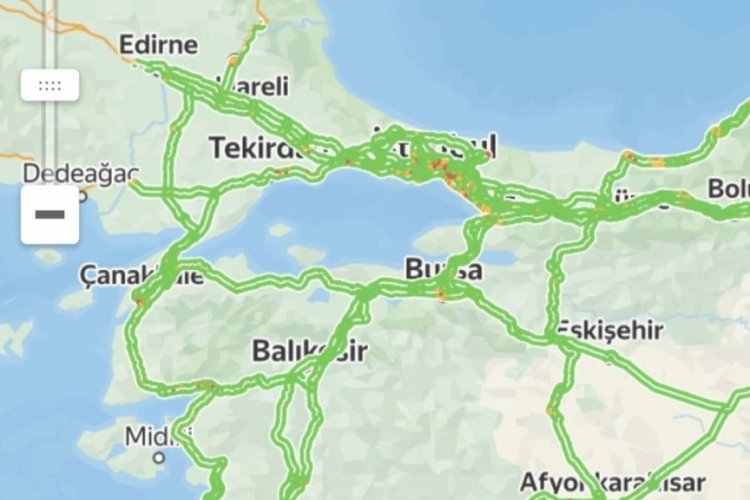 Bursa dahil pek &ccedil;ok şehir haritada yeşile boyandı