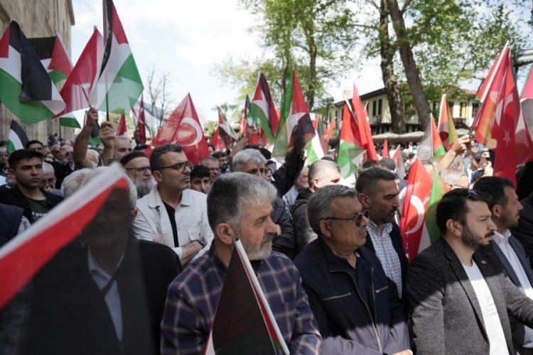 Bursa'da Gazze'de hayatını kaybedenler i&ccedil;in gıyabi cenaze namazı kılındı