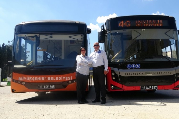 Bursa'da otobüs şoförü çiftin romantik hikayesi