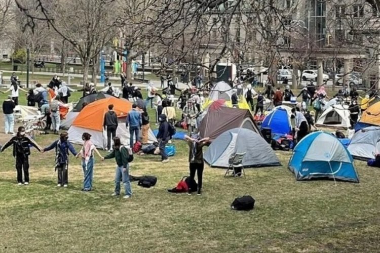 Filistin protestoları Kanada'ya sıçradı: McGill Üniversitesi'nde kamp kuruldu