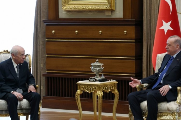 Cumhurbaşkanı Erdoğan ve Bah&ccedil;eli Beştepe'de g&ouml;r&uuml;şt&uuml;