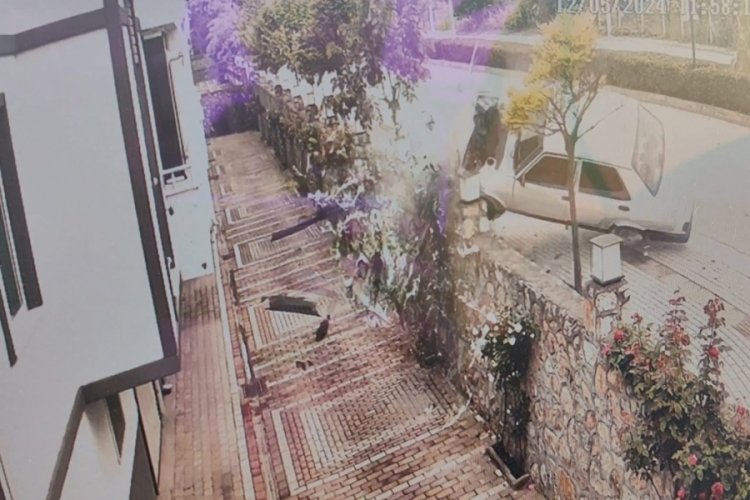 Bursa'da s&uuml;r&uuml;c&uuml;n&uuml;n kontrol&uuml;nden &ccedil;ıkan otomobil ağaca &ccedil;arpıp devrildi