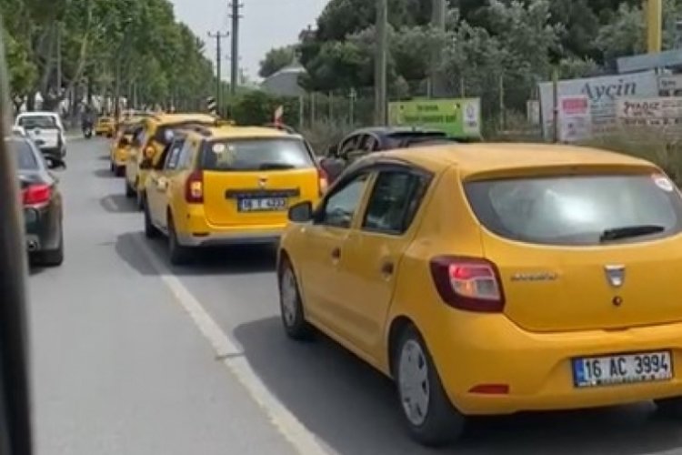 Mudanyalı taksicilerden kontak kapatma eylemi!