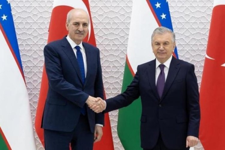 TBMM Başkanı Kurtulmuş &Ouml;zbekistan Cumhurbaşkanı Mirziyoyev ile bir araya geldi